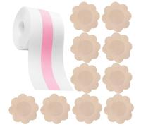 Boob Tape Breast Lift Tape with 5 Pairs Nipple Covers Push Up Waterproof Self Adhesive Body Tape Invisibility Nipple Pasties for Sleeveless Dress Swimsuit (5cm x 10m) White,red