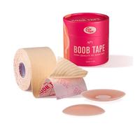Boob Tape N°1 for Sensitive Skin | Beige | Breast Lift Tape | Free Reusable Nipple Patches | Self Adhesive Strapless Bra