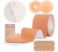 Boob tape set 5 in 1 with silicone nipple bob tape for large breasts best breast tape invisible bra tape body tape for breasts boobtapes tit tape boob_tape the booby tape 上boob tape for large breasts