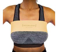 Booband Boobuddy Breast Support Band - High Impact Sports Bra Alternative Running Accessory for Women - Shock Absorbing Compression for Zero Bounce, Prevent Injury, Improve Posture, Beige, Small