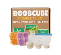 BOOBCUBE Breastmilk Storage Reusable Freezer Trays with Lid 4pcs Kit 0.5/1/2 Oz Silicone Tray Ultra Leak-Proof