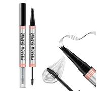 Boobeen 2-in-1 Eyebrow Pencil and Clear Brow Gel Wax, Microfine Eyebrow Pencil and Styling Kit, Natural Brow Shape