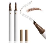 Boobeen 2 Pack 4-Tip Microblading Eyebrow Pen, Waterproof Eyebrow Pencils for Women to Effortlessly Create Natural Hair-Like Strokes, All-Day Wear