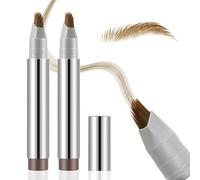 Boobeen 2pcs Brow Fection Eyebrow Pen，Liquid Microblading Eyebrow Pencils for Women，Angled Brush Waterproof Brow Pen for Hair-Like Strokes，Last All-Day，Beginner Friendly