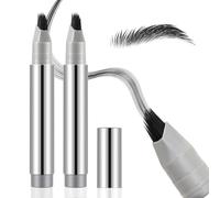 Boobeen 2pcs Brow Fection Eyebrow Pen，Liquid Microblading Eyebrow Pencils for Women，Angled Brush Waterproof Brow Pen for Hair-Like Strokes，Last All-Day，Beginner Friendly