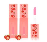 Boobeen 2PCS Lip Oil Set, No-Sticky Gloss Lip Balm, Hydrating Fruit Lightweight for Dry Lips, High Shine Finish Makeup with Moisturizing