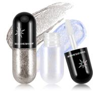 Boobeen 2pcs Liquid Glitter Eyeshadow, Metallic Shimmer Eye Shadow, Long Lasting Waterproof Liquid Bright Eyeshadow, One-Swipe Coverage