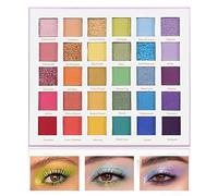 Boobeen 30 Colorful Eyeshadow Palette, Rainbow Matte & Shimmer Eye Shadow Powder Set, Bright Color Face Powder Makeup for Stage Costume
