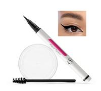 Boobeen Black Eyeliner and Clear Eyebrow Gel Set, Liquid Eyeliner Coloured, Styling Brows Cream, Waterproof Last for All Day Long, Brow Makeup Brush Included