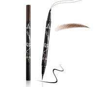 Boobeen Curved Eyebrow Pencil, 2-in-1 Double-ended Eye Brow Pencils with Curved Tip and Precise Brush-Tip, Waterproof, Create Natural Hair-Like Brows