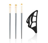 Boobeen Eye Makeup Aid, Eyeshadow Eyeliner Makeup Stencil, Reusable Eye Beauty Assistant, Silicone Winged Tool With 3 Brushes, For Beginners