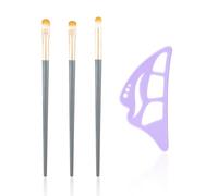 Boobeen Eye Makeup Aid, Eyeshadow Eyeliner Makeup Stencil, Reusable Eye Beauty Assistant, Silicone Winged Tool With 3 Brushes, For Beginners