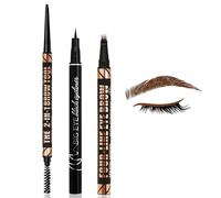 Boobeen Eyebrow Makeup Kit, 4 Tip Brow Pen, Eyebrow Pencil with Brush, Waterproof Liquid Eyeliner, Smudge- Proof & Long Lasting, 3 Piece