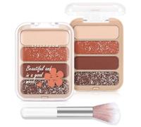 Boobeen Eyeshadow Palette 4 Pigmented Nude Matte Shimmer Eye Shadow Powder Palette Create a Neutral Eye Makeup, Natural Long Lasting Blendable