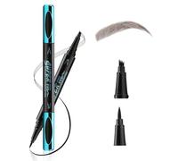 Boobeen Liquid Eyeliner & Eyebrow Pencil, Dual-ended Microfine Eyeliner Pen, 4-Tip Smooth Brow Pencil, Waterproof Eyebrow Pen in Brown, Create a Natural Eye Makeup