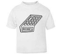 Boobies Retro Calculator Upside Down Spelling 5318008 Short Sleeve Cotton Toddler t Shirt, 1-2 Years, White