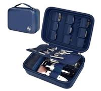 Boobowl Hair Trimmer Accessory Bag for Clipper and Accessories, Men's Hair Trimmer Box, Portable Clipper Storage Holder for Hair Cutting, Guard Grooming Kit and Barbers Accessories (Box Only) (Blue)