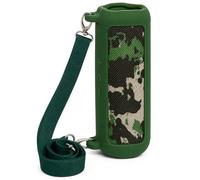 Boobowl Silicone Case for JBL Flip 7 Speaker, Color-Matched Protective Cover with Handle and Adjustable Shoulder Strap, Anti-Scratch Soft Sleeve for Travel Camping Beach, Case Only - Green