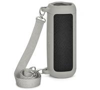 Boobowl Silicone Case for JBL Flip 7 with Shoulder Strap&Carabiner- Grey