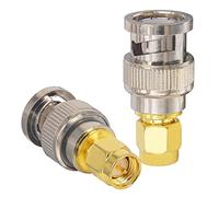Boobrie 2PCS SMA Male to BNC Male RF Coax Adapter SMA to BNC Antenna Connector Low Loss for SDR Ham Radio Baofeng Two Way Handheld Radio