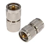 Boobrie 2PCS UHF Male to UHF Male Plug PL259 Connector UHF RF Coax Coaxial Adapter for CB Ham Radio/Antenna/Broadcast/Scanner/WiFi/Telecom/CCTV