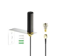 BOOBRIE 433MHz Antenna with Bracket 5 dBi Garage Door Gate Small External Antenna Omni-Directional SMA Male & F-Type Adapter for GTO Mighty Mule LiftMaster Ghost Gate Door Opener Alarm System