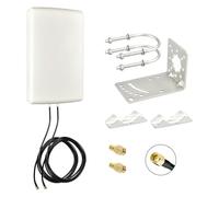 BOOBRIE 4G 5G Directional 2×2 MIMO Panel Antenna Outdoor 10dBi High Gain 700-3800MHz Wideband LTE Antenna SMA Male Dual RG58 Cable with RP-SMA Adapters IP66 Waterproof for Router/Modem/Hotspot