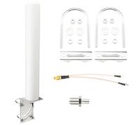 BOOBRIE 5G LTE Antenna Outdoor 600-6000MHz WiFi Antenna 10dBi Omni-Directional High Gain SMA RG58 Cable 5M with TS9 RG316 Cable 15CM and SMA to TS9 Adapter