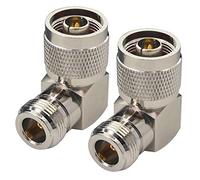 Boobrie N Type Connector Right Angle N Male to N Type Female 90 Degree Adapter Low Loss Coax Cable Adapter for WiFi Antenna Ham Radio Antenna Cable Cell Phone Signal Booster 2-Pack (NOT for TV)