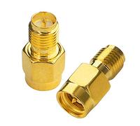 Boobrie RP-SMA Female to SMA Male RF Adapter SMA WiFi Adapter SMA Male to RP-SMA Female Connector RP-SMA to SMA Straight Gold Plated Adapter for FPV Drone Signal Booster Wireless LAN Device Pack of 2