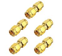 Boobrie SMA Male to Male Adapter SMA Male RF Coax Connector SMA Male Coupler SMA Male to SMA Male Coaxial Adapter SMA Coax Connector for WiFi Antenna Router Radio FPV Drones Radio Video Mobile 5-Pack