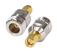 Boobrie SMA Male to N Type Female Connector N Type Female to SMA Male Adapter RF Connector WiFi Antenna Adapter for Antenna Broadcast Radios WiFi 2 Pack