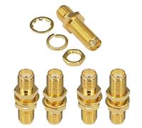BOOBRIE SMA Socket Connector Panel Chassis Mount SMA Female to Female Bulkhead Extendable Antenna Jack Adapter for Antennas Wireless LAN Devices Coaxial Cable Pack of 5