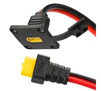 Boobrie XT60 Male to Female Waterproof Panel Mount Cable 10FT 12AWG, High Conductivity, 105℃ Heat Resistant UL2468, Bulkhead Connector for RC Drone FPV Solar Panel Battery Charging Station