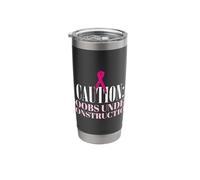 Boobs Under Construction Breast Cancer Awareness Empowerment Stainless Steel Insulated Tumbler