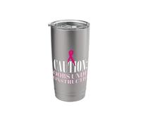 Boobs Under Construction Breast Cancer Awareness Empowerment Stainless Steel Insulated Tumbler