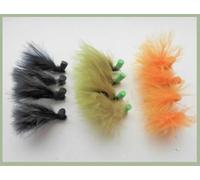 Booby Cormorant Trout Flies, Size 10. 3 Colours, size 10, 12 per pack