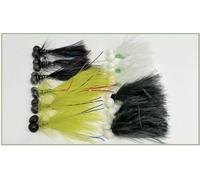 Booby Flies, 12 pack Flash Damsel and cats whiskers Booby trout flies size 10, size 10