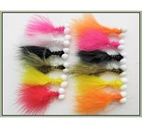 Booby Trout Fishing flies, 12 Pack, Mixed Colours, Size 10, For Fly Fishing