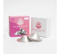 BoobyBuds The Original Silver Nursing Cups 999 Silver - Nipple Shields for Breastfeeding Newborn - Nipple Covers - Soothe and Protect Sore Nipples (TriLaminate Silver XL)