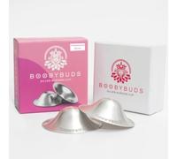 BoobyBuds The Original Silver Nursing Cups 999 Silver - Nipple Shields for Breastfeeding Newborn - Nipple Covers - Soothe and Protect Sore Nipples (TriLaminate Silver)