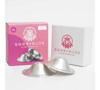 BoobyBuds The Original Silver Nursing Cups 999 Silver - Nipple Shields for Breastfeeding Newborn - Nipple Covers - Soothe and Protect Sore Nipples (TriLaminate Silver XL)