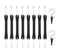 Boocalny 10 Pack 6 Inch Rubber Bungee Cords with Hooks, EPDM Bungee Cords Heavy Duty Outdoor, Black Rubber Straps Stretch Tie-Downs with S Hooks for Canvas Canopies, Motorcycle, and Tarp Covers