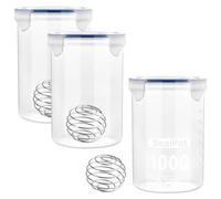 Boocalny 3 Sets Paint Container with Stainless Steel Mixing Ball, Plastic Paint Storage Containers, Airtight Paint Container, Touch up Paint Cups with Lids for Leftover Paint (1000ml/33.81oz)
