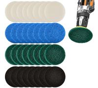 Boocalny 32pcs Electric Cleaning Brush Pad Set, 8 Foam Pads 8 Kitchen Mats 8 Performance Pads 8 Microfibre Pads, Power Scrubber Scour Replacement Pads fit for Dremel Versa Cleaning Brush