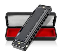 Booda Brand 10 Hole Harmonica in Key of C, Diatonic Mouth Organ for Beginners and Music Lovers, Includes Protective Storage Case