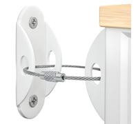 Booda Brand Furniture Anchors (6 Pack) for Baby Proofing, Furniture Straps Anti Tip Furniture Anchor Securing 400 lbs/Keep Baby Pet Safety from Falling Furniture, Metal White Earthquake Straps