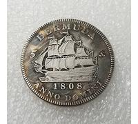 BoodLo Antique Handicraft 1808 Scottish Brass Silver Plated Silver Dollar #1805