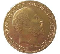 BoodLo British 2 Gold Pound 1902 Foreign Replica Gold Plated Commemorative Coin
