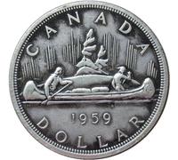 BoodLo Canadian Silver Dollar 1953-1963 Foreign Replica Silver Plated Commemorative Coin,1959